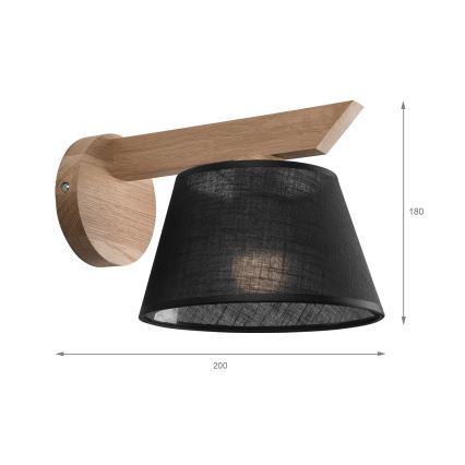 Brilagi - Wall light ANTHONY 1xE14/40W/230V oak/black