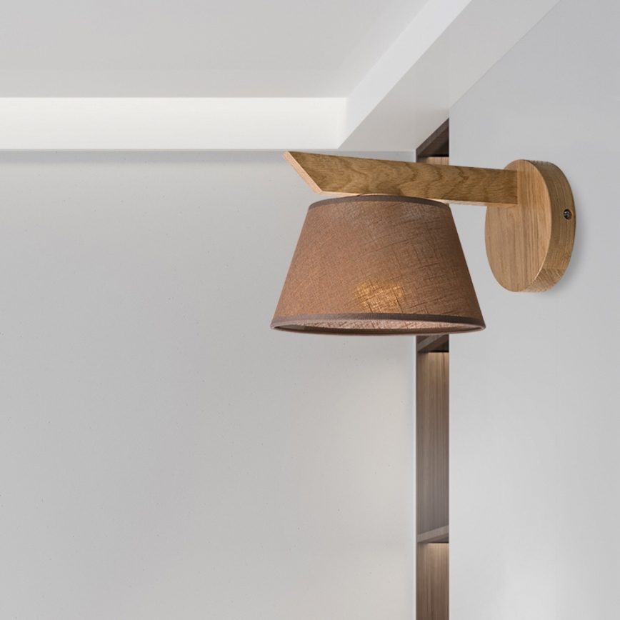 Brilagi - Wall light ANTHONY 1xE14/40W/230V oak/brown