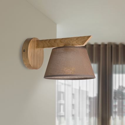 Brilagi - Wall light ANTHONY 1xE14/40W/230V oak/brown