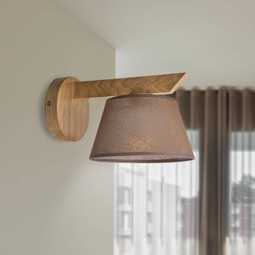 Brilagi - Wall light ANTHONY 1xE14/40W/230V oak/brown