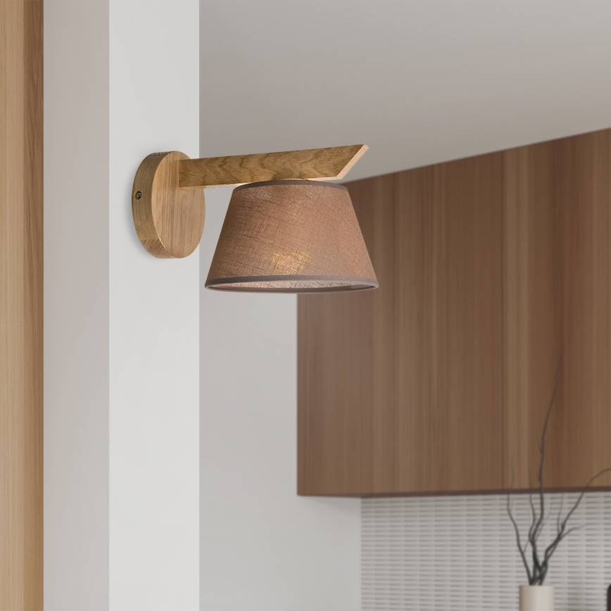 Brilagi - Wall light ANTHONY 1xE14/40W/230V oak/brown