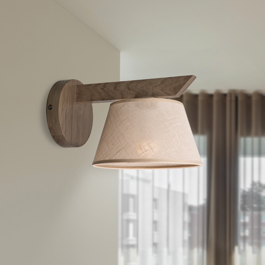 Brilagi - Wall light ANTHONY 1xE14/40W/230V oak walnut/beige