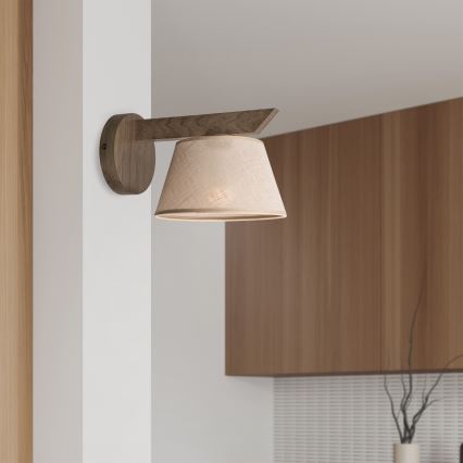 Brilagi - Wall light ANTHONY 1xE14/40W/230V oak walnut/beige