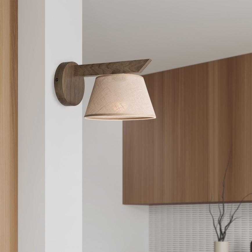 Brilagi - Wall light ANTHONY 1xE14/40W/230V oak walnut/beige