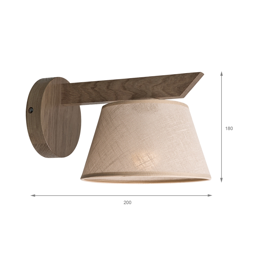 Brilagi - Wall light ANTHONY 1xE14/40W/230V oak walnut/beige