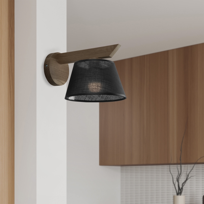 Brilagi - Wall light ANTHONY 1xE14/40W/230V oak walnut/black