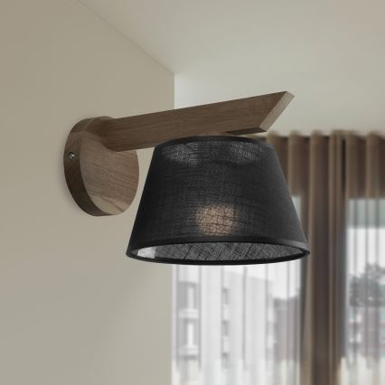 Brilagi - Wall light ANTHONY 1xE14/40W/230V oak walnut/black
