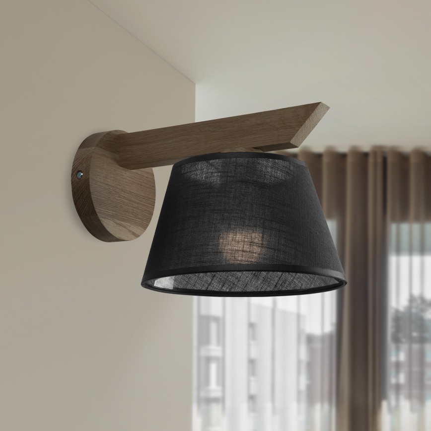 Brilagi - Wall light ANTHONY 1xE14/40W/230V oak walnut/black