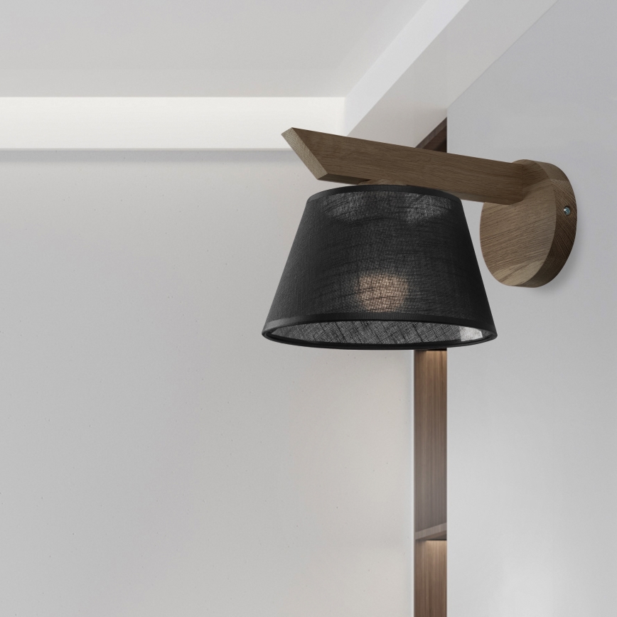 Brilagi - Wall light ANTHONY 1xE14/40W/230V oak walnut/black