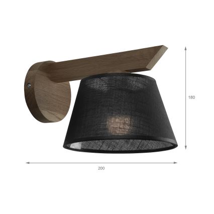Brilagi - Wall light ANTHONY 1xE14/40W/230V oak walnut/black
