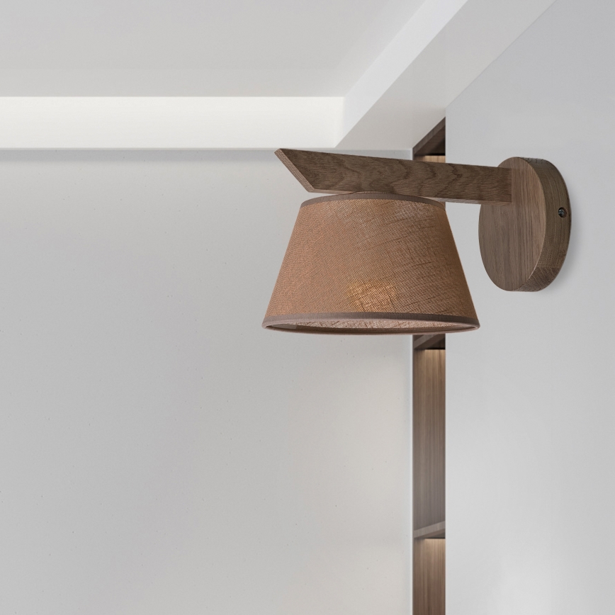 Brilagi - Wall light ANTHONY 1xE14/40W/230V oak walnut/brown