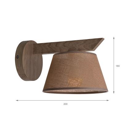 Brilagi - Wall light ANTHONY 1xE14/40W/230V oak walnut/brown