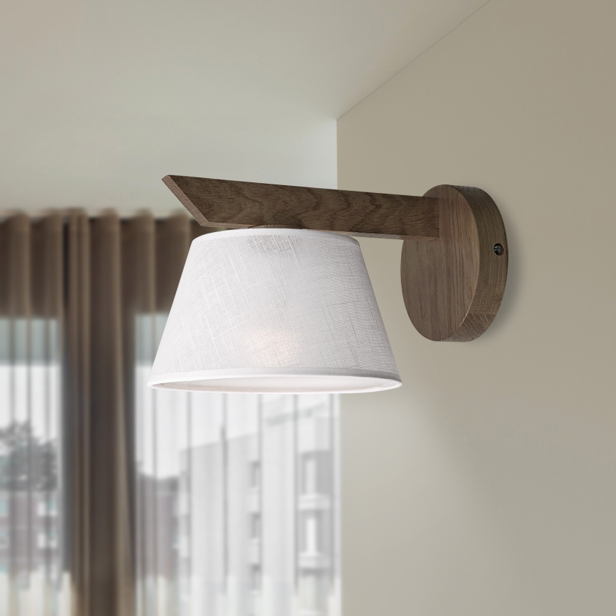 Brilagi - Wall light ANTHONY 1xE14/40W/230V oak walnut/white