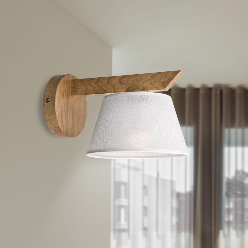 Brilagi - Wall light ANTHONY 1xE14/40W/230V oak/white