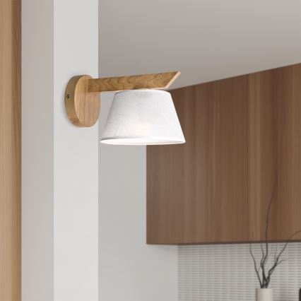 Brilagi - Wall light ANTHONY 1xE14/40W/230V oak/white