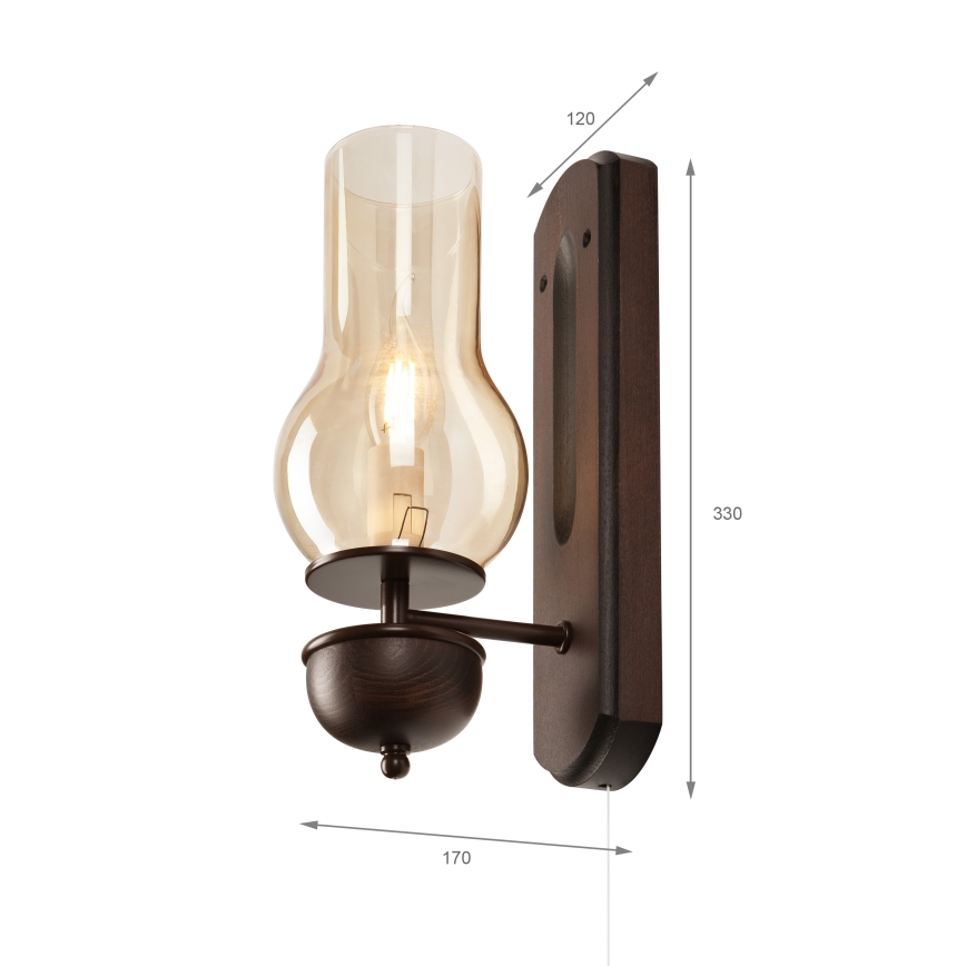 Brilagi - Wall light COTTAGE 1xE14/40W/230V beech/brown