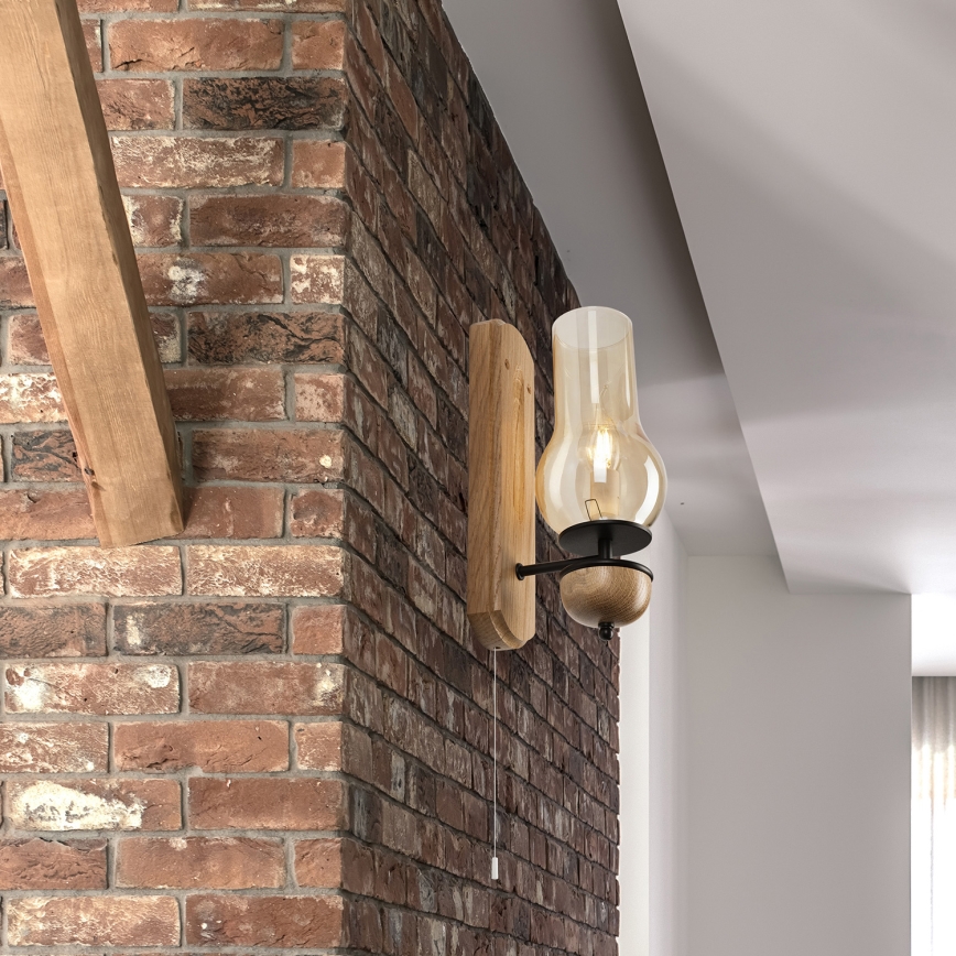 Brilagi - Wall light COTTAGE 1xE14/40W/230V oak/brown