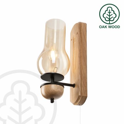 Brilagi - Wall light COTTAGE 1xE14/40W/230V oak/brown
