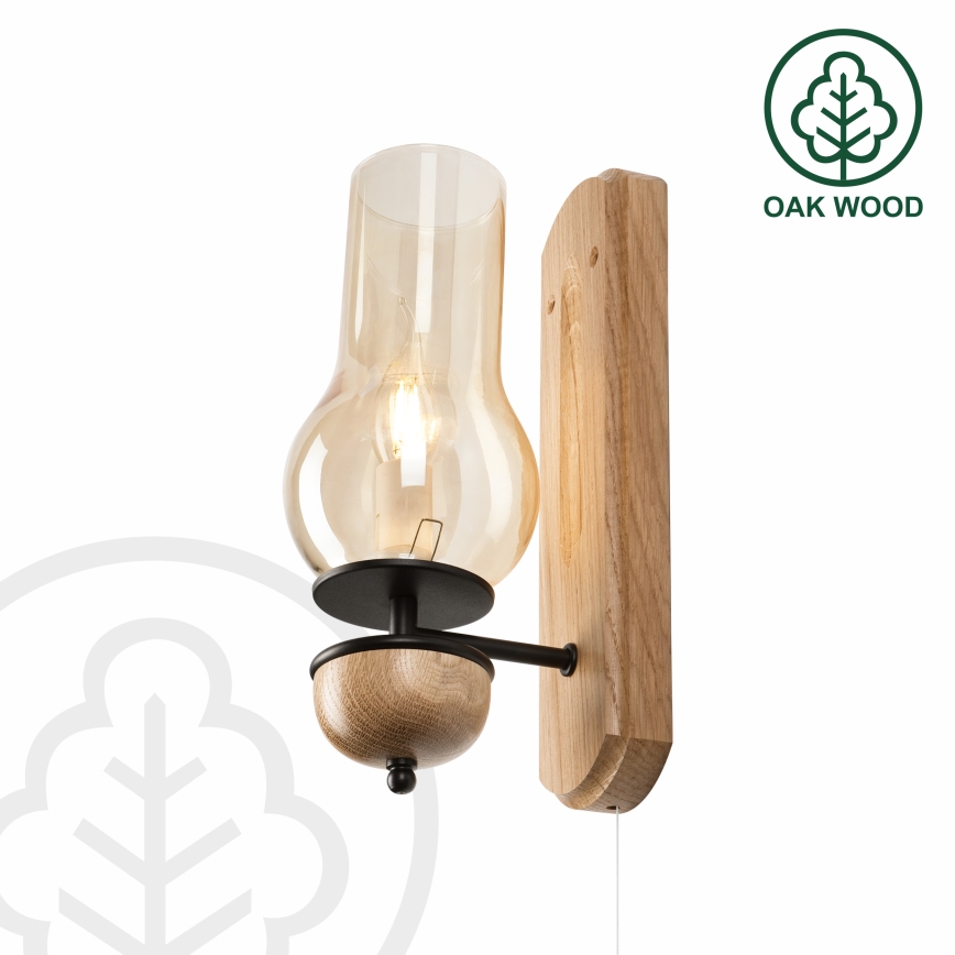 Brilagi - Wall light COTTAGE 1xE14/40W/230V oak/brown