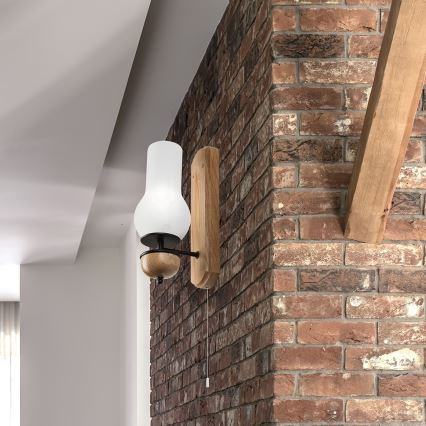 Brilagi - Wall light COTTAGE 1xE14/40W/230V oak/white