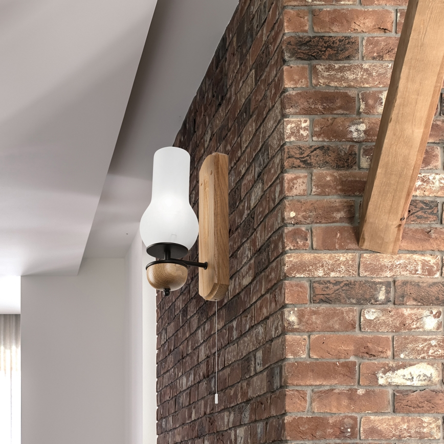 Brilagi - Wall light COTTAGE 1xE14/40W/230V oak/white