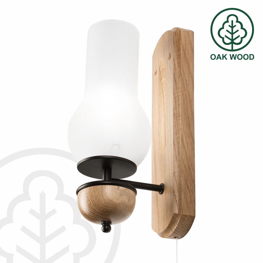 Brilagi - Wall light COTTAGE 1xE14/40W/230V oak/white
