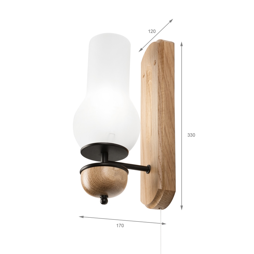Brilagi - Wall light COTTAGE 1xE14/40W/230V oak/white