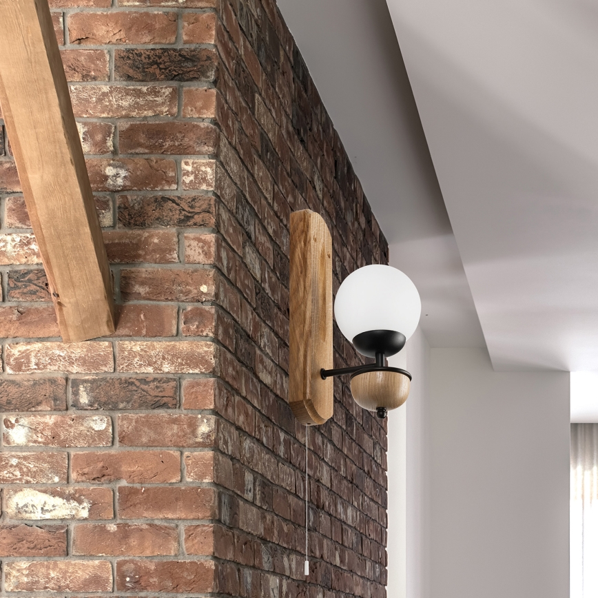 Brilagi - Wall light COTTAGE 1xG9/40W/230V oak/white