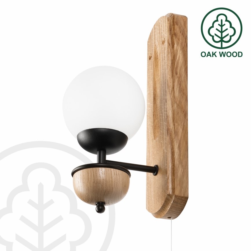 Brilagi - Wall light COTTAGE 1xG9/40W/230V oak/white