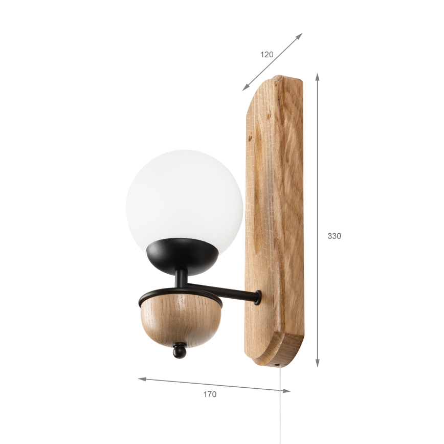 Brilagi - Wall light COTTAGE 1xG9/40W/230V oak/white