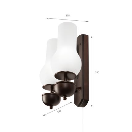 Brilagi - Wall light COTTAGE 2xE14/40W/230V beech/white