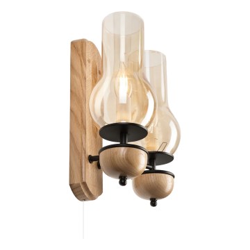 Brilagi - Wall light COTTAGE 2xE14/40W/230V oak/brown