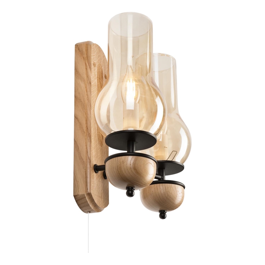 Brilagi - Wall light COTTAGE 2xE14/40W/230V oak/brown