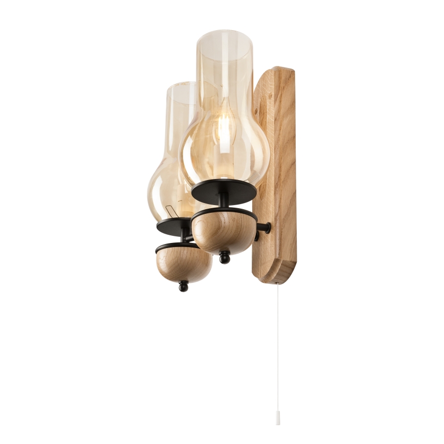 Brilagi - Wall light COTTAGE 2xE14/40W/230V oak/brown