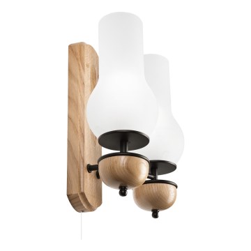 Brilagi - Wall light COTTAGE 2xE14/40W/230V oak/white