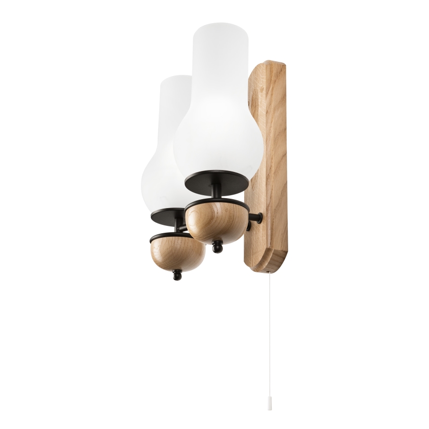 Brilagi - Wall light COTTAGE 2xE14/40W/230V oak/white