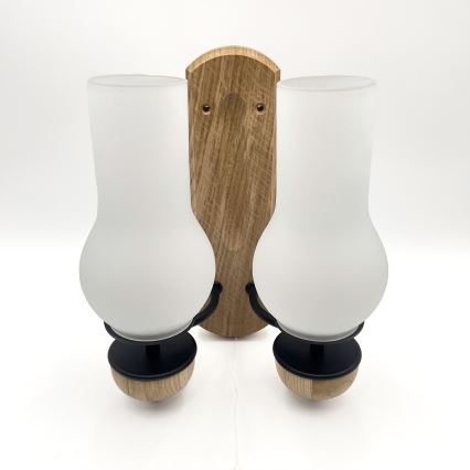 Brilagi - Wall light COTTAGE 2xE14/40W/230V oak/white