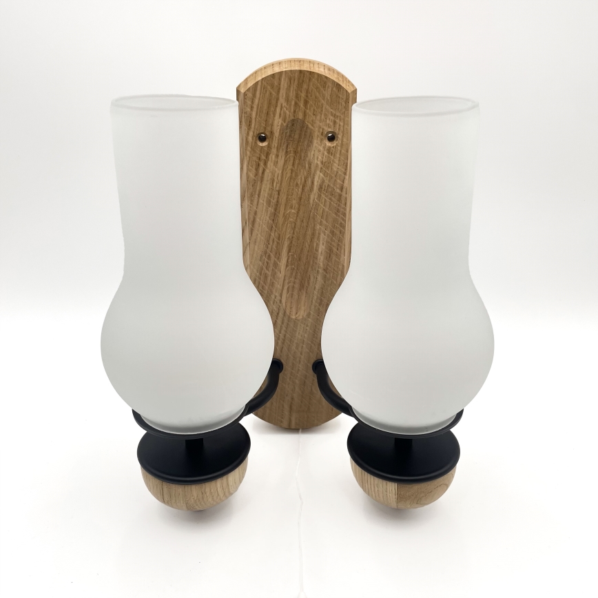 Brilagi - Wall light COTTAGE 2xE14/40W/230V oak/white