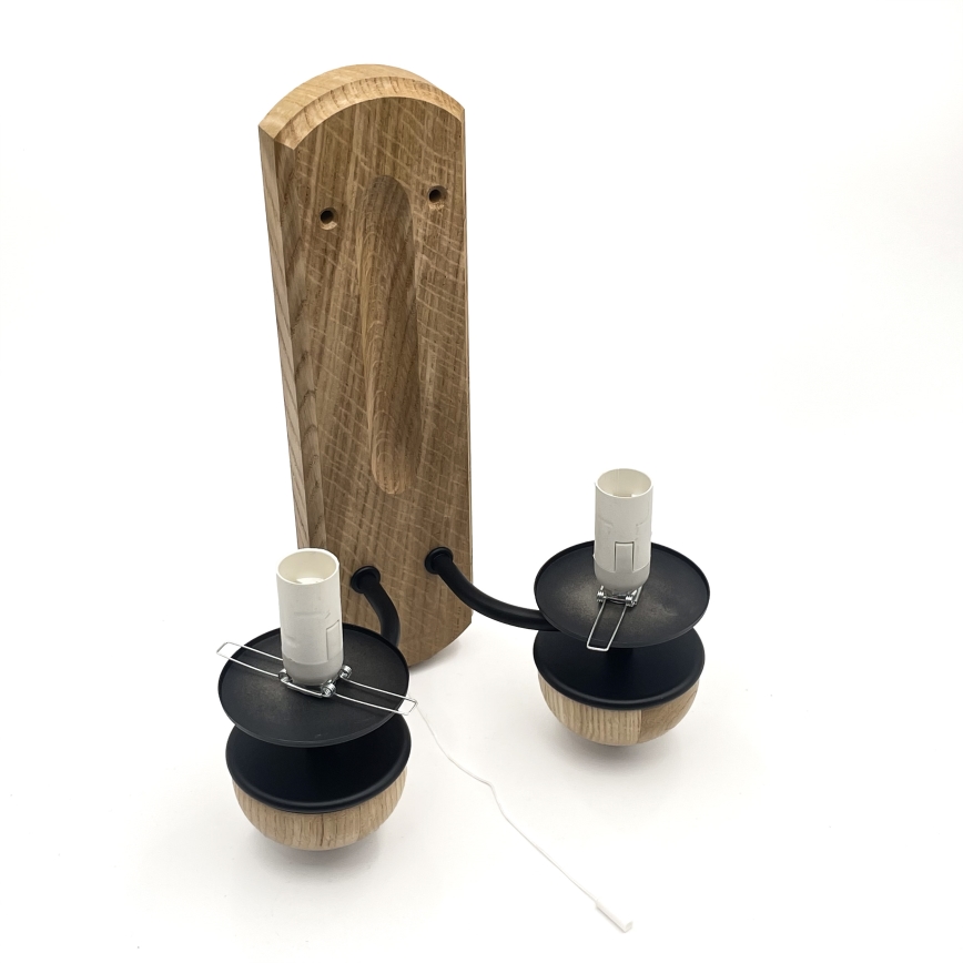 Brilagi - Wall light COTTAGE 2xE14/40W/230V oak/white