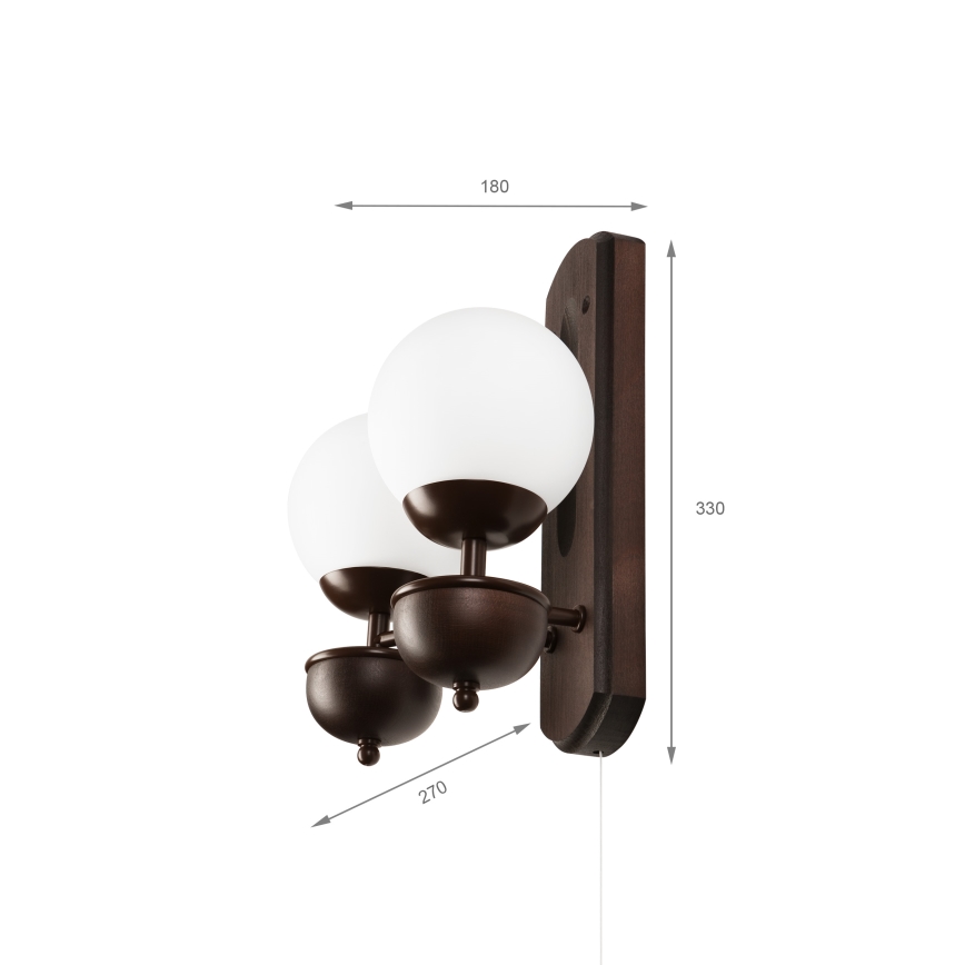 Brilagi - Wall light COTTAGE 2xG9/40W/230V beech/white