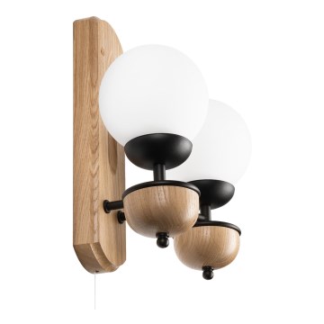 Brilagi - Wall light COTTAGE 2xG9/40W/230V oak/white