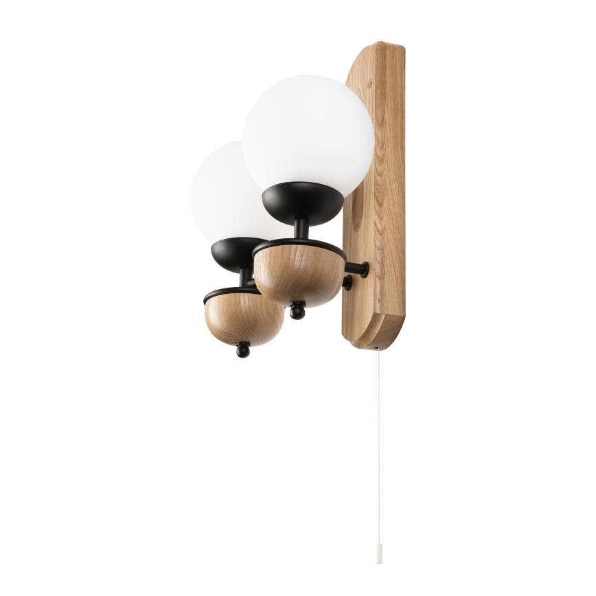 Brilagi - Wall light COTTAGE 2xG9/40W/230V oak/white