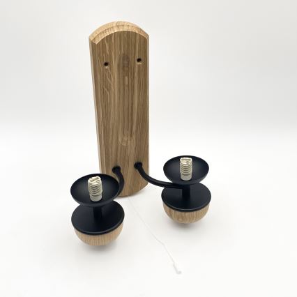 Brilagi - Wall light COTTAGE 2xG9/40W/230V oak/white