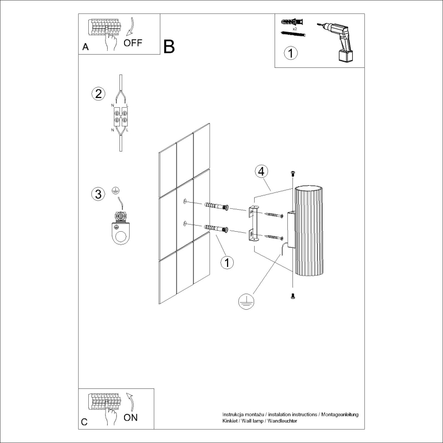 Brilagi - Wall light CRESTO 2xGU10/10W/230V 20 cm creamy