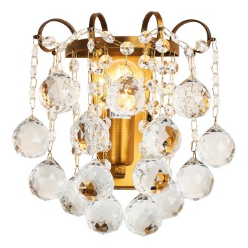 Brilagi - Wall light CRYSTAL 1xE14/60W/230V brass
