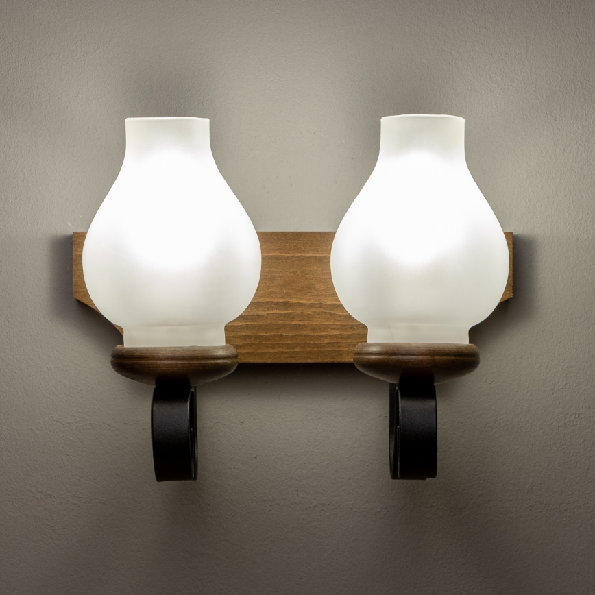 Brilagi - Wall light QUEEN 2xE14/40W/230V beech/walnut