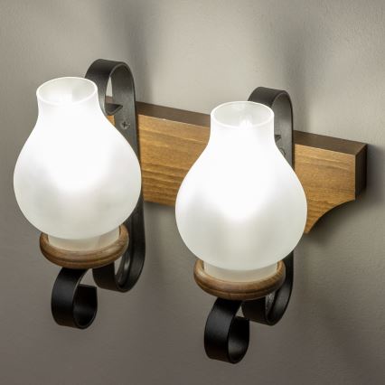Brilagi - Wall light QUEEN 2xE14/40W/230V beech/walnut