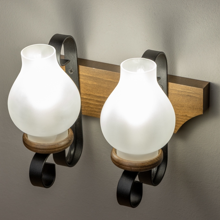 Brilagi - Wall light QUEEN 2xE14/40W/230V beech/walnut