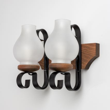 Brilagi - Wall light QUEEN 2xE14/40W/230V beech/walnut