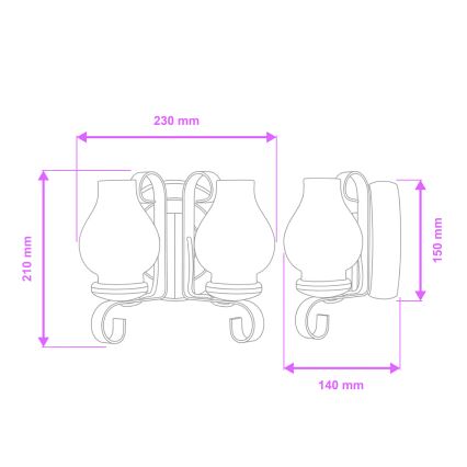 Brilagi - Wall light ROATA APLICA 2xE14/40W/230V beech